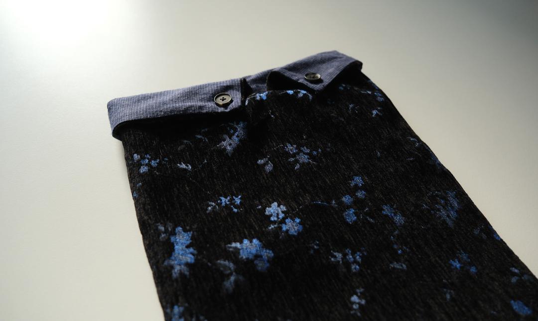 Floral Jacquard ipad pouch (Blue)
