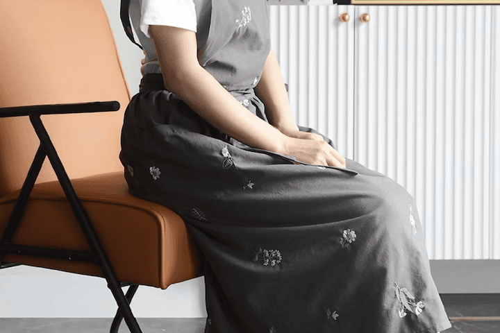 플라워 자수 원피스 코튼 주머니 앞치마 5color