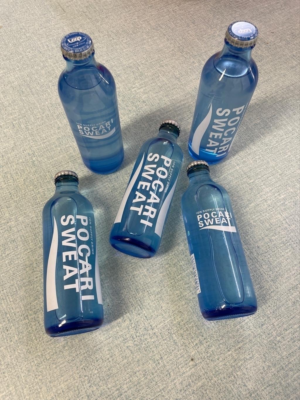 [일본한정판] 포카리스웨트 리터너블 병/유리병 250ml