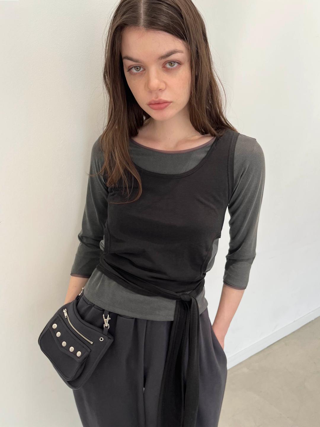 Tie Strap Tank Top (Black)