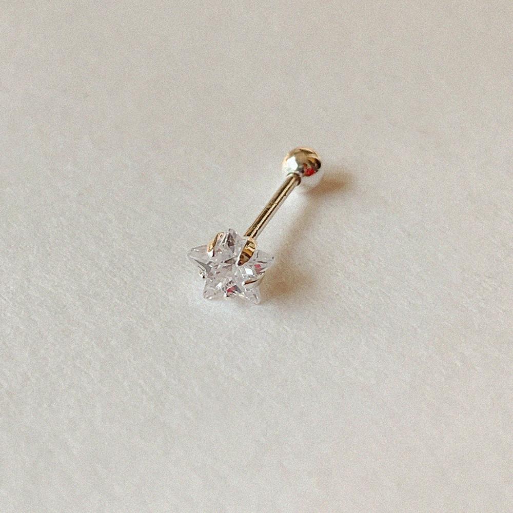 (실버925) 귓바퀴 이너컨츠 5mm 투명 화이트 미니 별 큐빅 피어싱