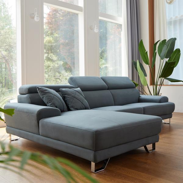 아일랜드 4인용 카우치 아쿠아 신소재 이지클린 방수 패브릭 소파