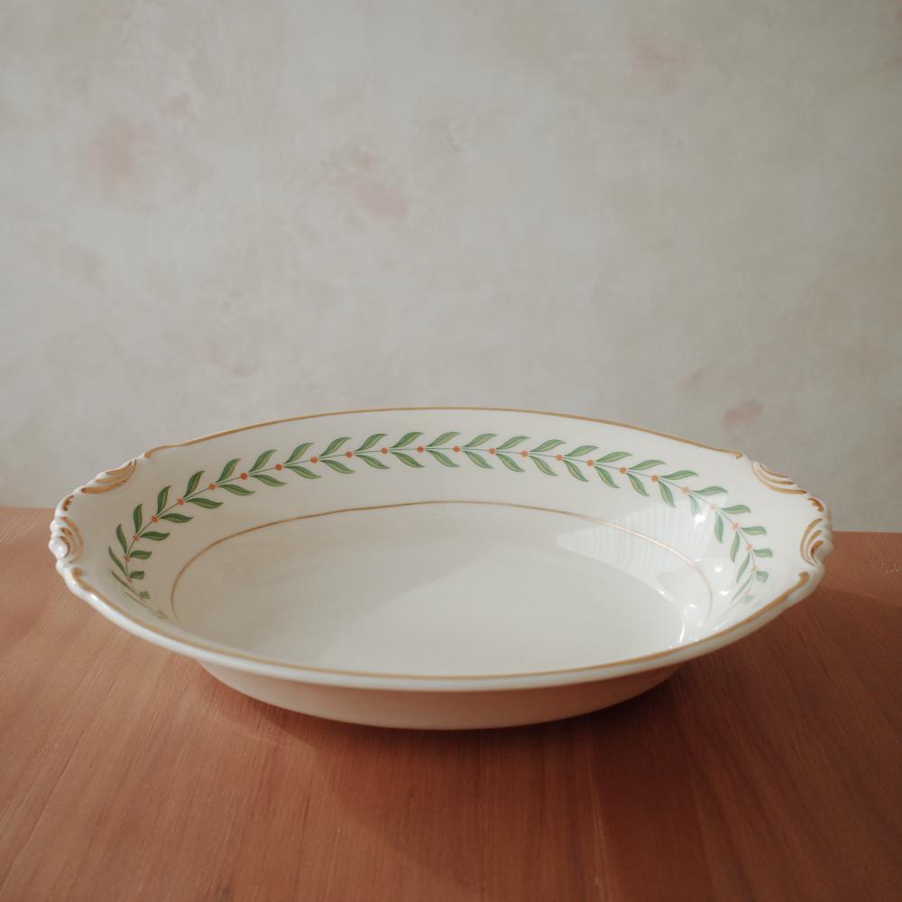 빈티지 시라쿠스 그린우드 그린로렐 오벌 샐러드 파스타 볼