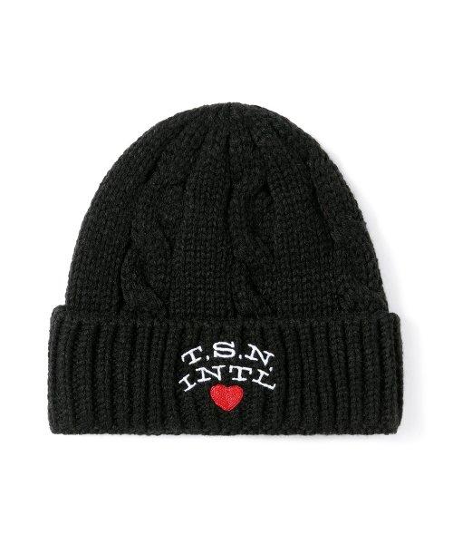 T.S.N. Heart Beanie Black