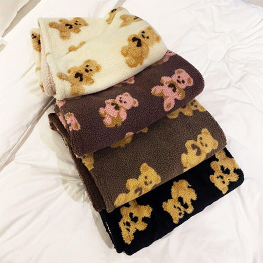 따땃베어블랭킷 무릎담요 겨울이불 양면양털 곰돌이 양털 출산선물 신생아블랭킷