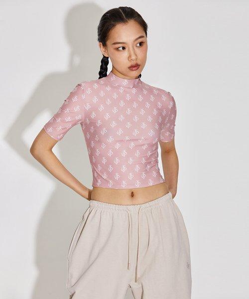 TG PRINTED MOCK S/S TOP_T216TP139