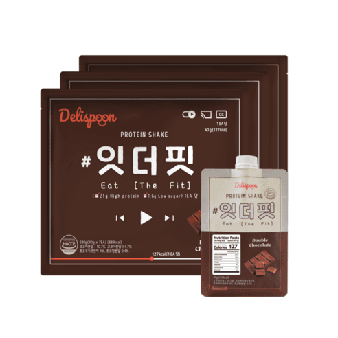 델리스푼 단백질 쉐이크 잇더핏 더블초코맛, 40g, 21개 - 기타다이어트식품 | 쿠팡