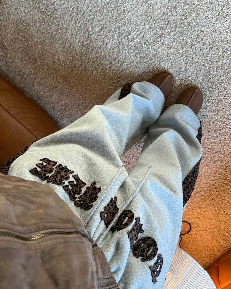 24ss겨울기모 남녀공용 호피팬츠(스트링조절가능) 2color