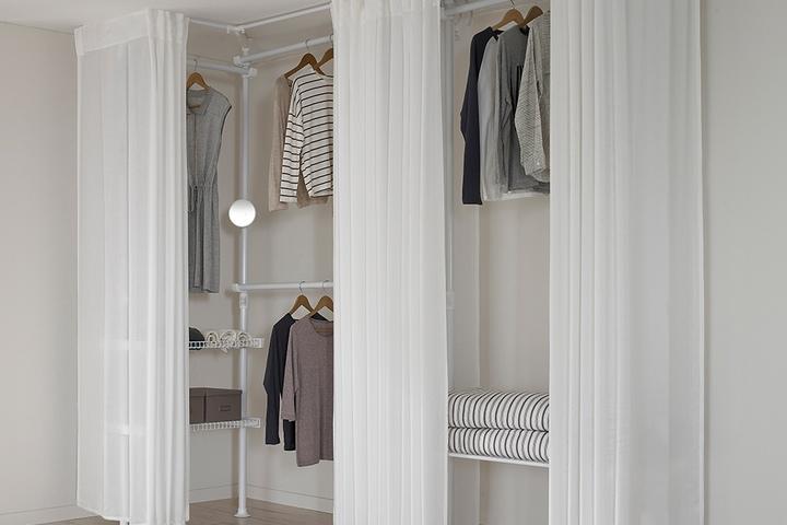 네오스페이스 (코너형 드레스룸5P 밀폐이불선반형) 플레인