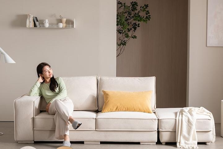 딘 독일 타이보 패브릭 3인용 소파+스툴 2color