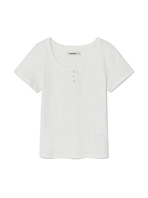 PROVINCE EYELET BUTTON TEE (WHITE)