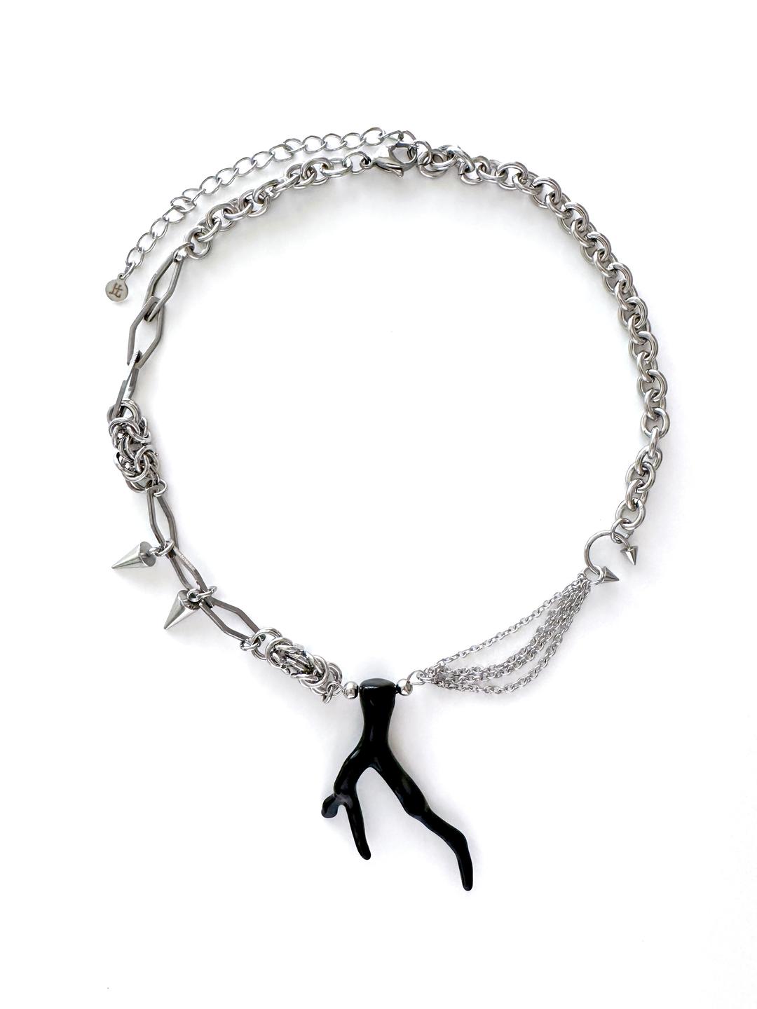 Black Branch Charm Necklace