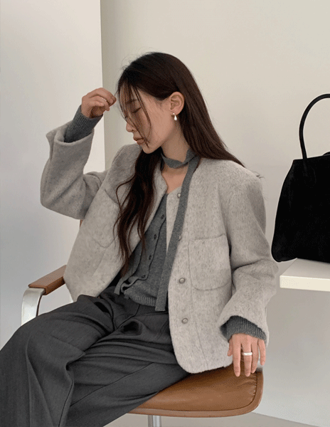 가내스라 슈브 울 트위드 자켓 (2color) (울싱글자켓, 하객룩 추천)