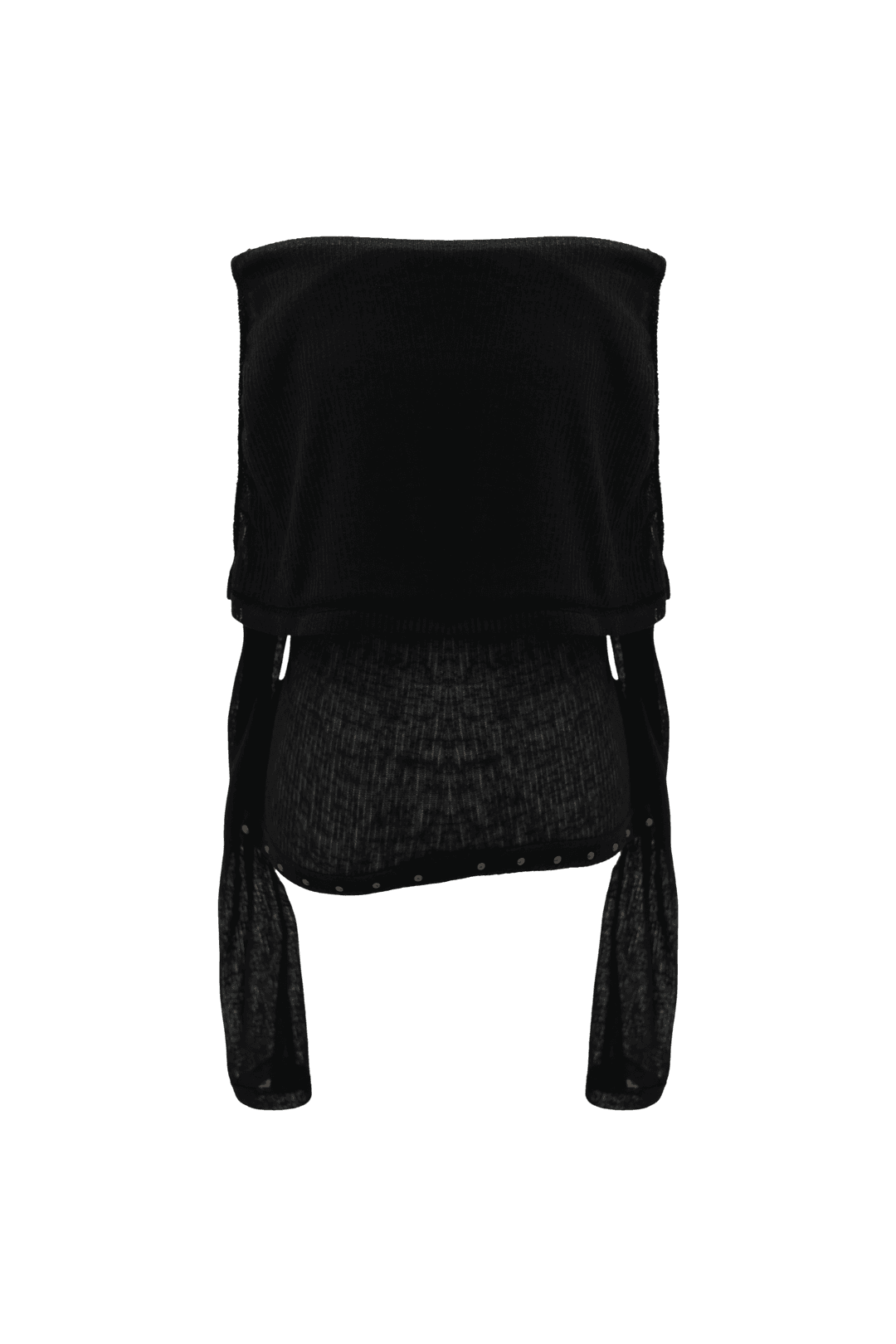 [Pink orchid house] 3way off-shoulder hood T (3color) (Black)