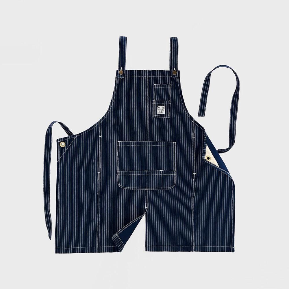 Classic Apron (Navy/White Stripe)