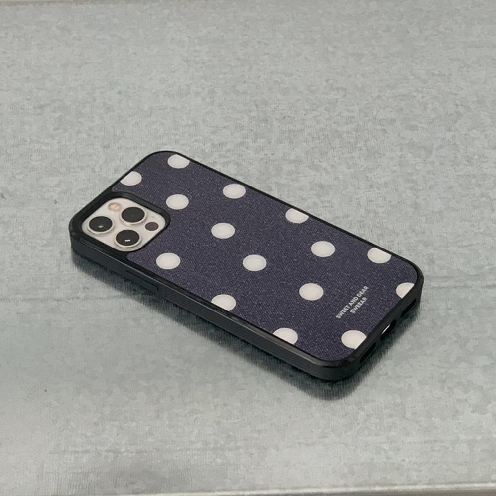 [[글라스] BLACK DENIM DOT CASE