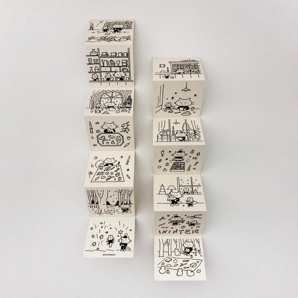 [미니모니] 스티치 롱 엽서 - 라인드로잉