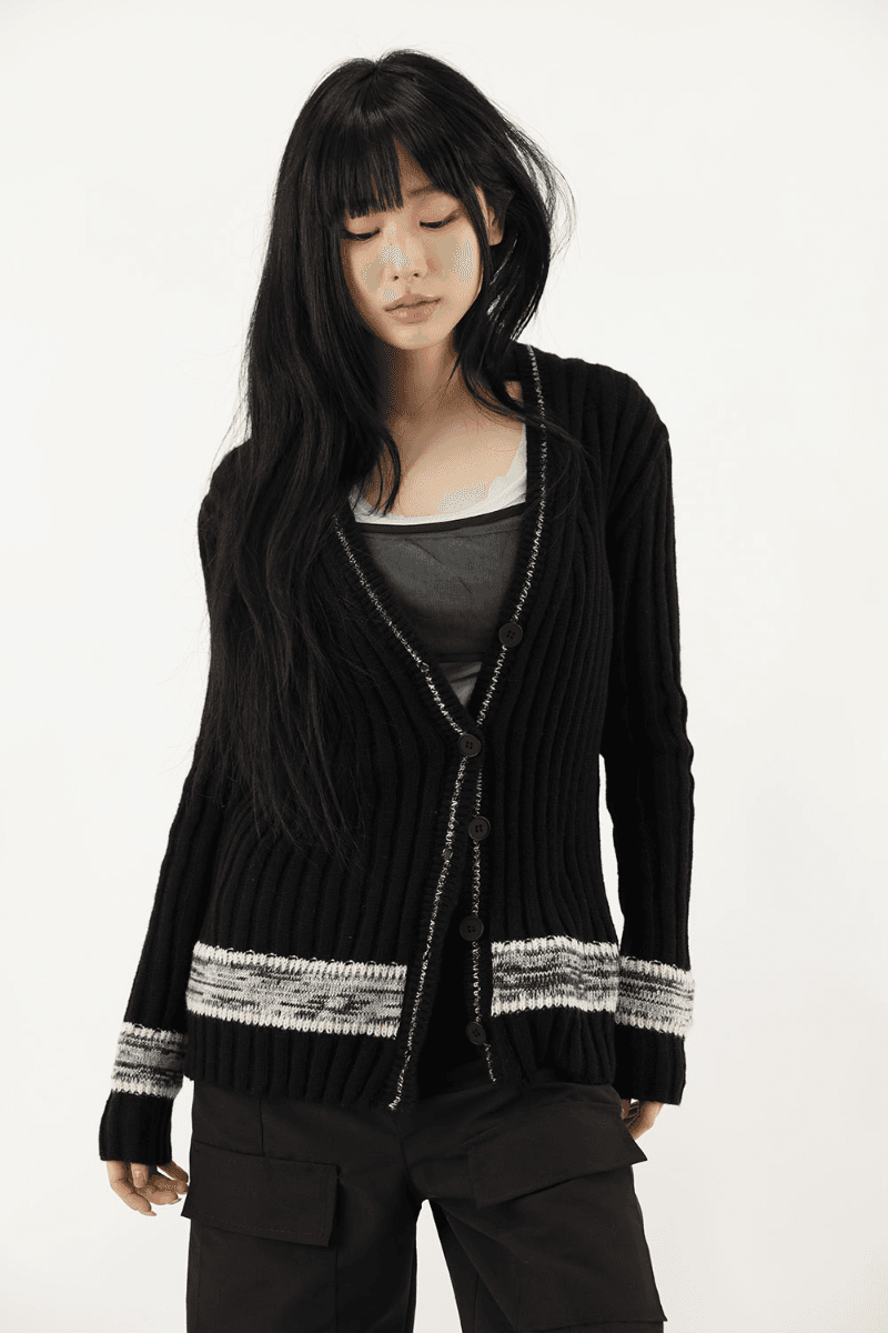 빈티지 믹시 니트 가디건