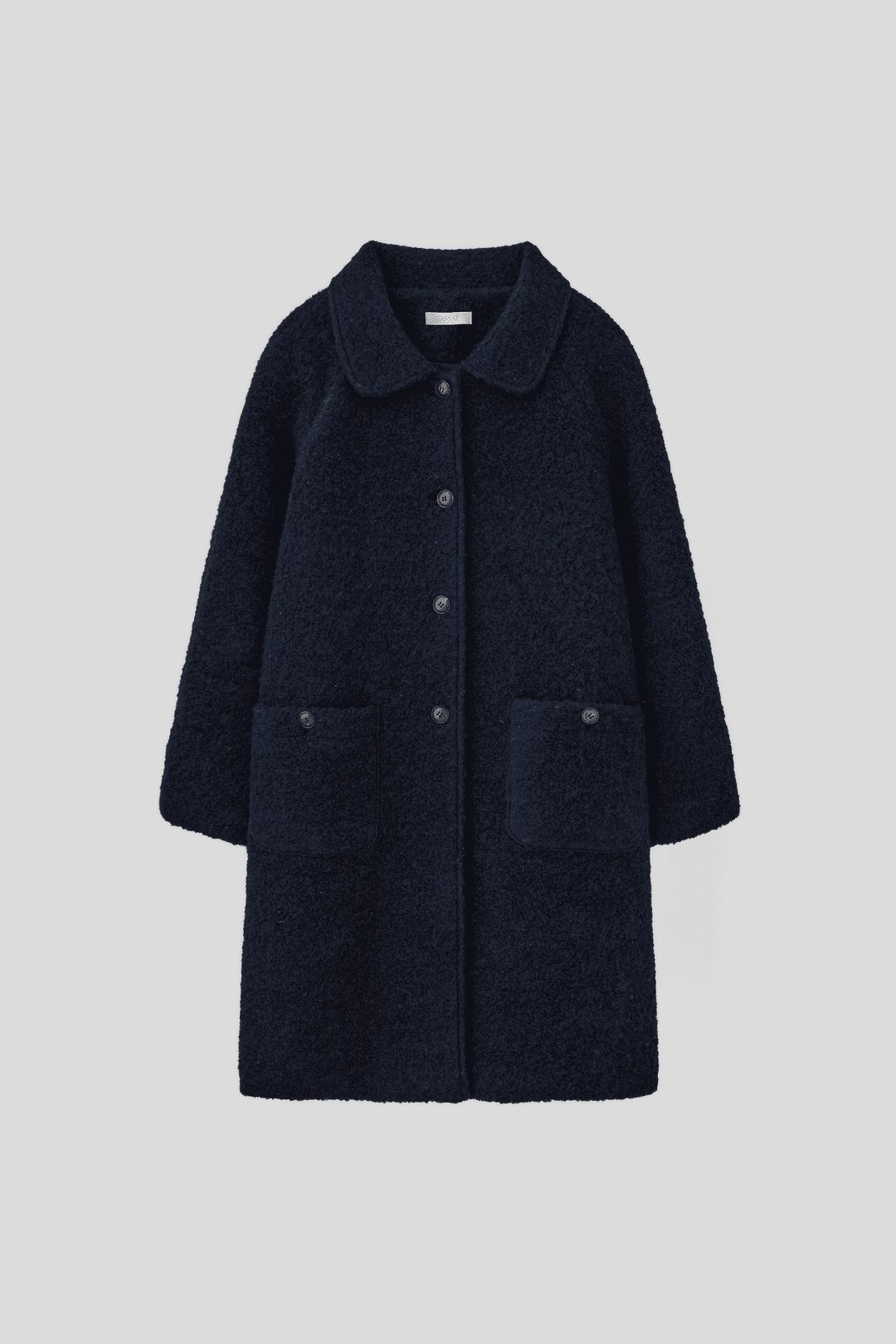 (1st re-stock) T/T Alpaca boucle long coat (navy)
