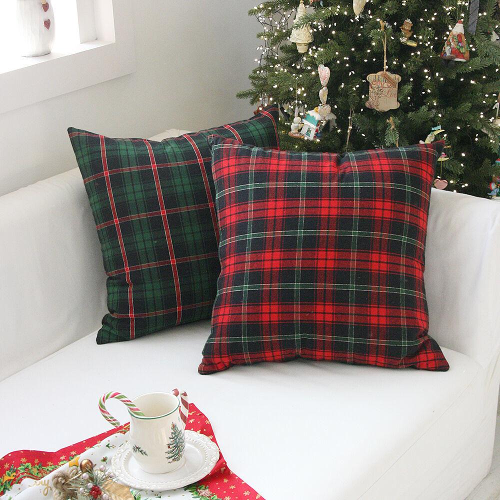 크리스마스 윈터체크 쿠션