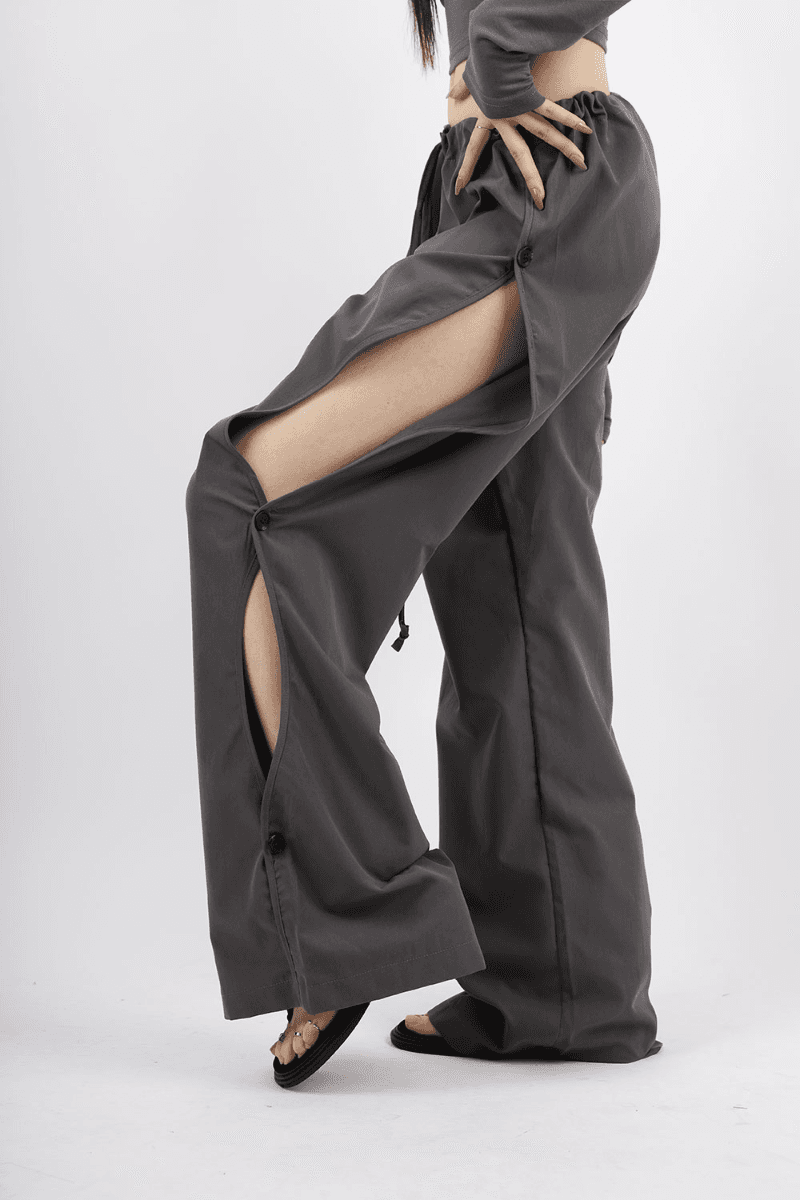 웨이브 홀 버튼 팬츠