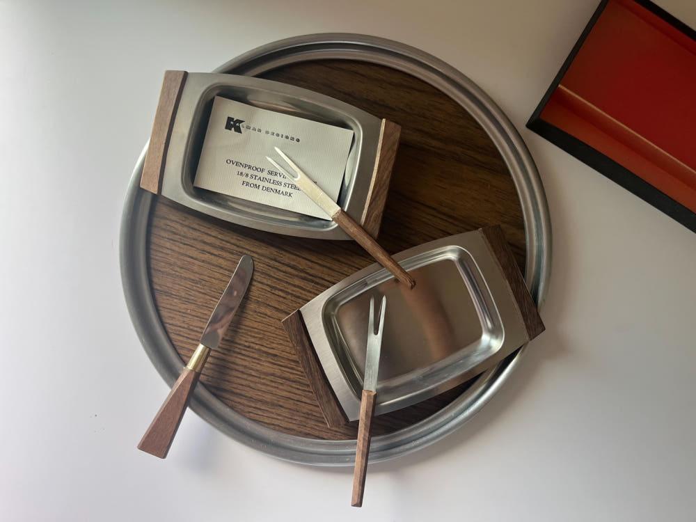 티크우드 빈티지 트레이 세트 / 수입 명품 빈티지그릇 빈티지소품