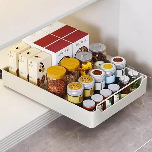 (주)실버미어 슬라이딩 서랍형 다용도 철제 펜트리 양념통 정리대, 30cm, 1개 - 다용도선반 | 쿠팡