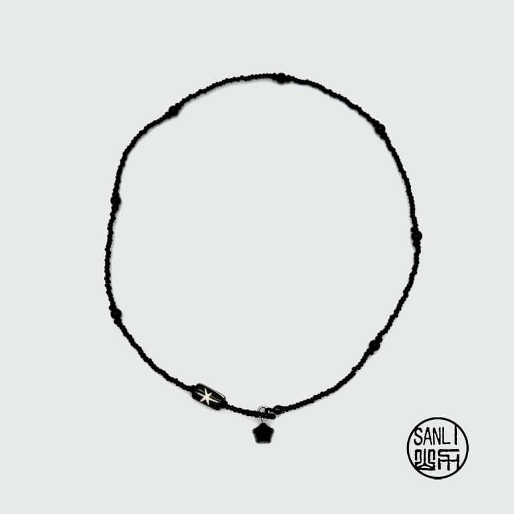Star asterisk necklace (black)