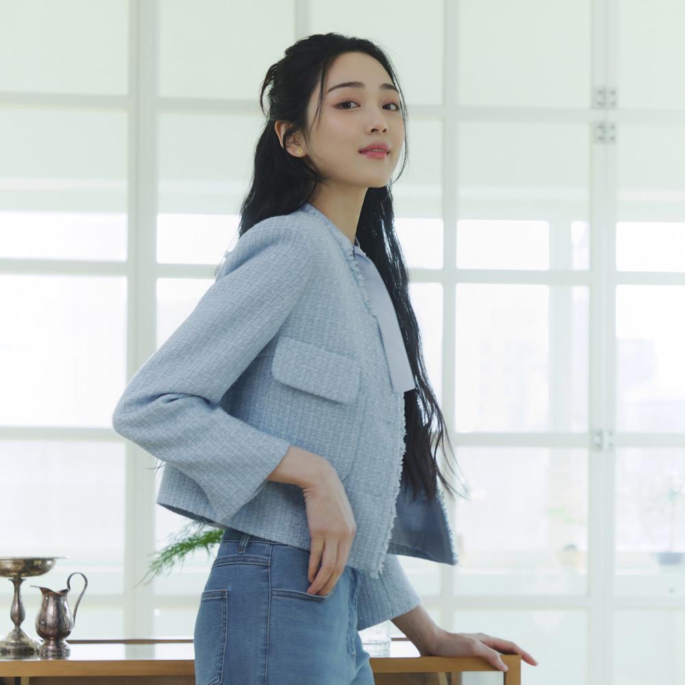 [현대백화점][24 S/S] 잇미샤 네크변형 트위드 자켓 ITO2ZJK700