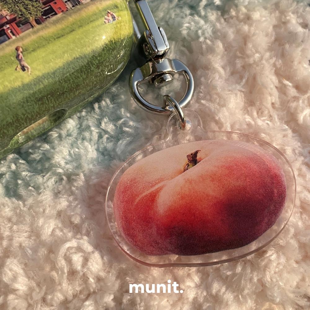 [무닛 munit] 납작복숭아 아크릴 키링