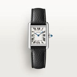 까르띠에 탱크 머스트 와치 블랙 가죽 TANK MUST DE CARTIER SM 스몰 실버 WSTA0042 풀셋 일본