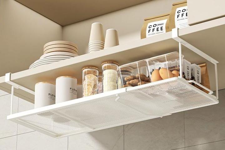 주방 공간활용! 2세대 슬라이딩 언더 선반 컵 트레이 2size 2colors