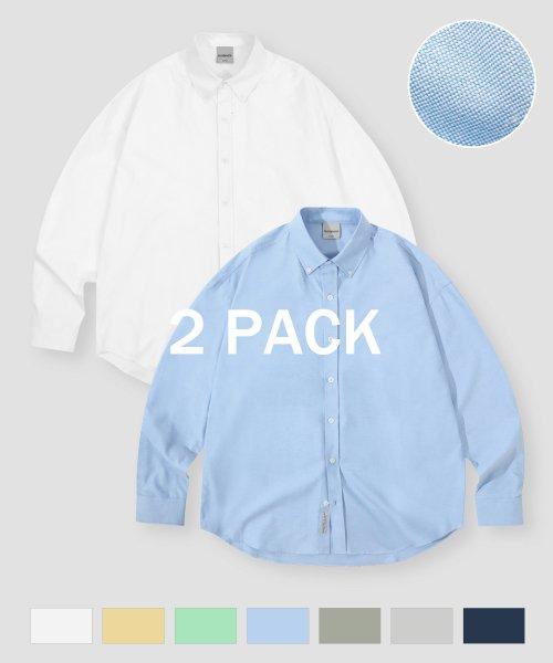 [SET]오버핏 솔리드 옥스포드 셔츠