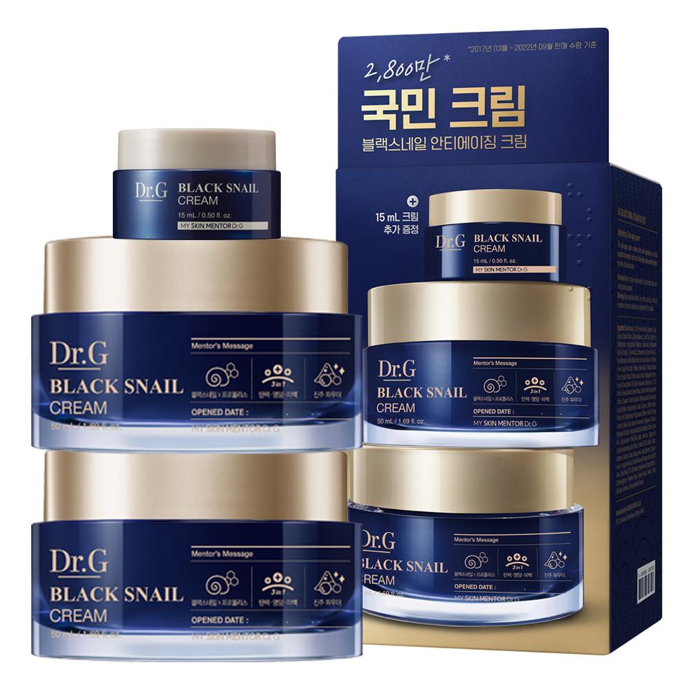 닥터지 블랙 스네일 크림 50ml 듀오 기획 세트 탄력 달팽이크림