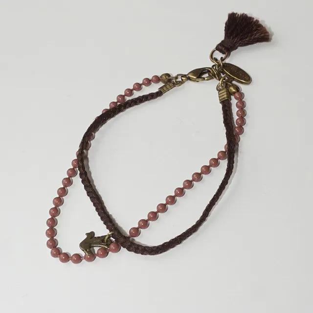 [B086]brown wide bracelet/팔찌/끈팔찌/실팔찌/미니멀팔찌/시선
