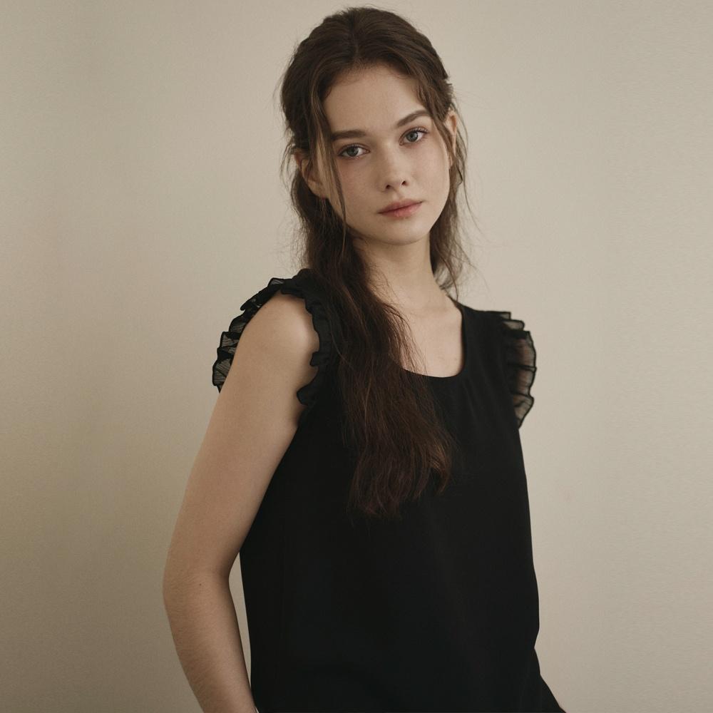 [MARY] Ruffle detail sleeveless top_2 colors