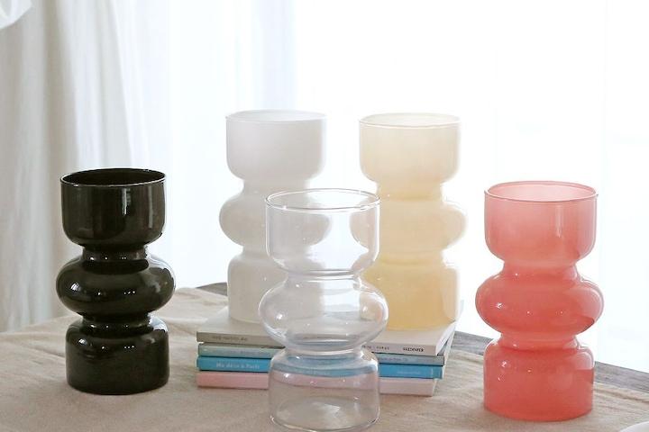 누보 글래스 화병 5color 유리 글라스 꽃병 오브제 인테리어 장식소품