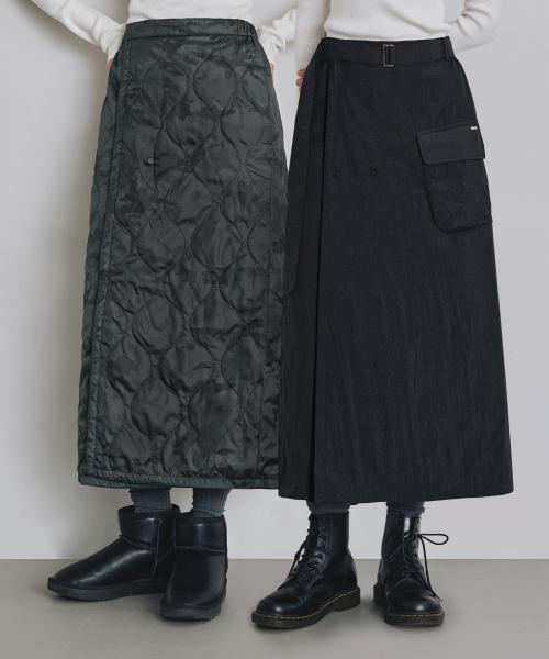 [우먼] 리버시블 패딩 랩 스커트 블랙 COWSK003BLACK