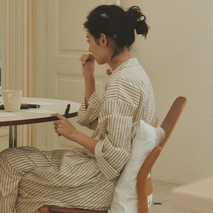 [12/17 예약 출고] [29CM 단독] (uni)도미토리 빈 스트라이프 파자마 브라운아이보리