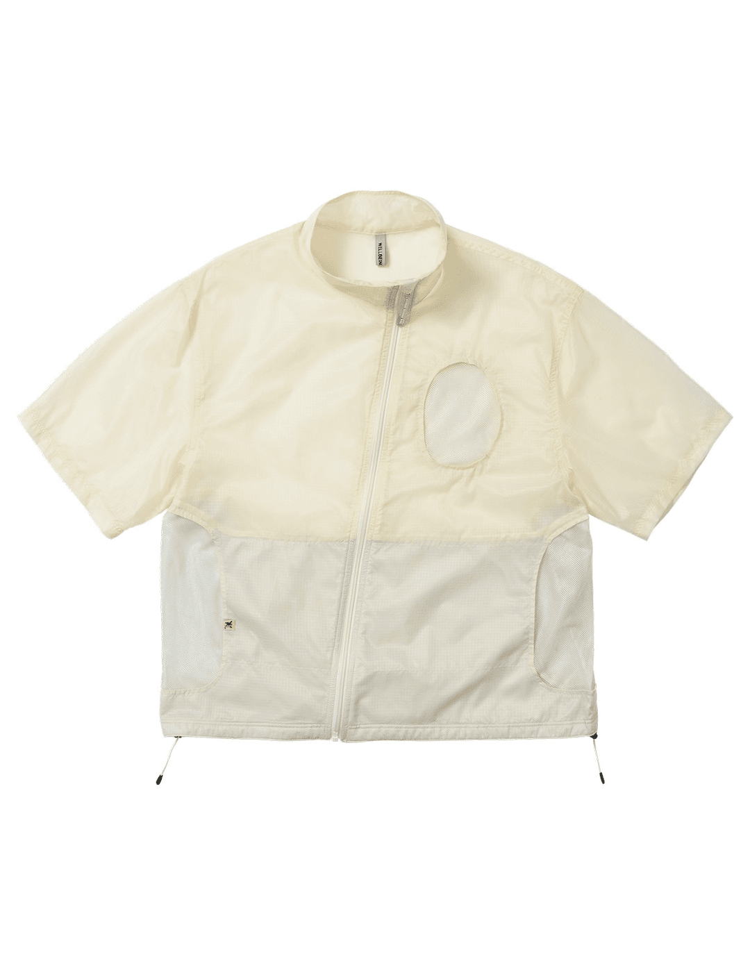 Meshhole Nylon Zip Up Ivory