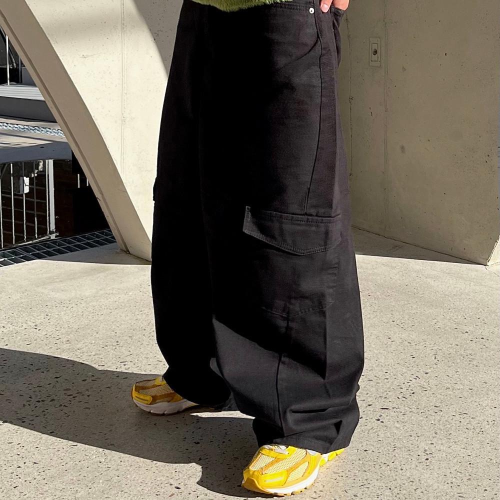 남자 면 와이드 슬러쉬 카고 팬츠