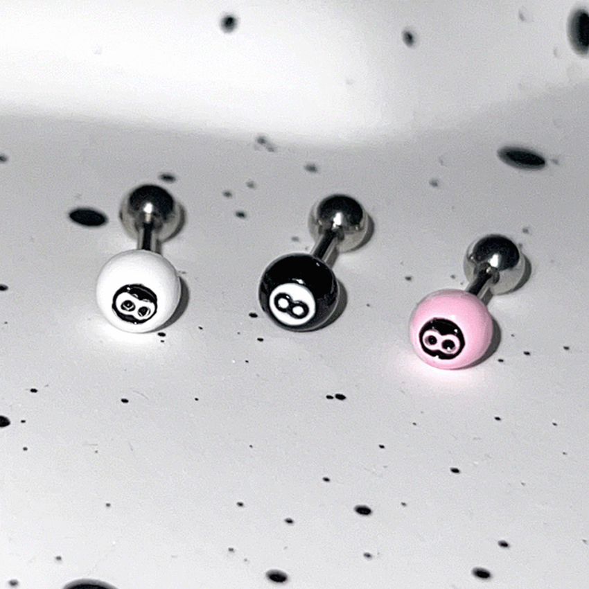 금지구역 eight 8 ball 피어싱 귀걸이 (3color)