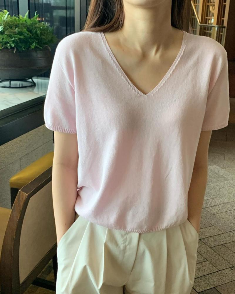 당일 핑크,그레이/br 브런치 로웰 브이넥 니트 (4color)