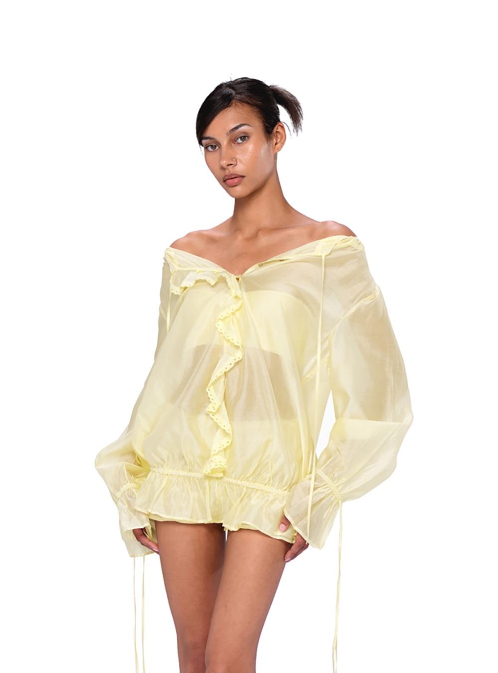 Sheer Off-Shoulder Dress / Tube Top / Shorts