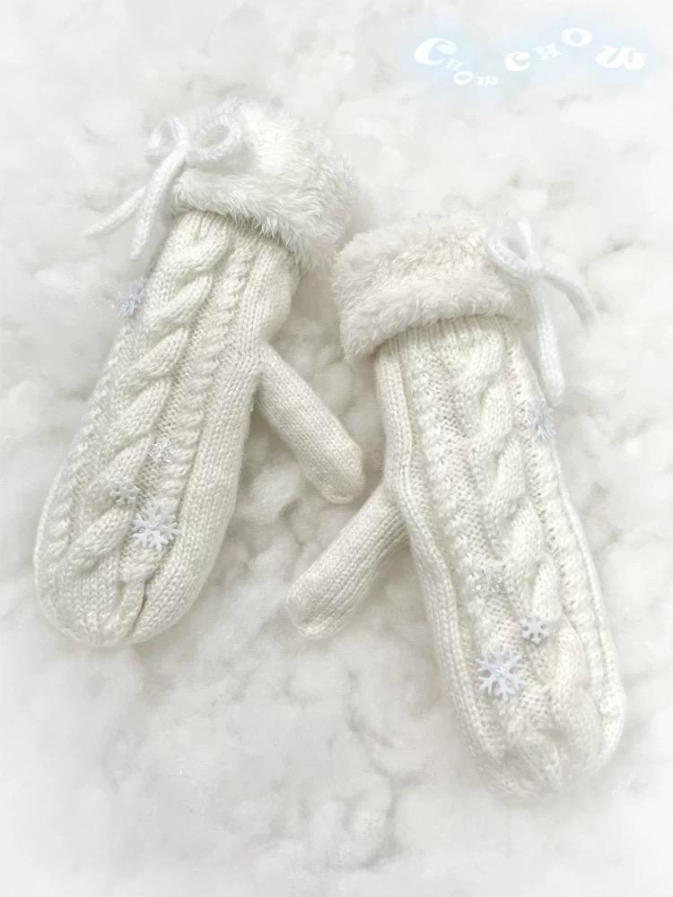 [한정수량] Snowflake wool mitten / 스노우플레이크 울 장갑