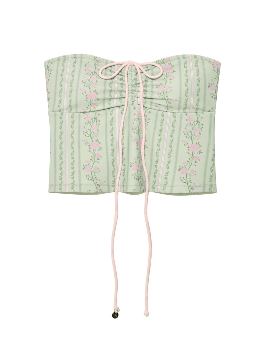 BANDEAU SWIM TOP (GREENERY BLOOM)