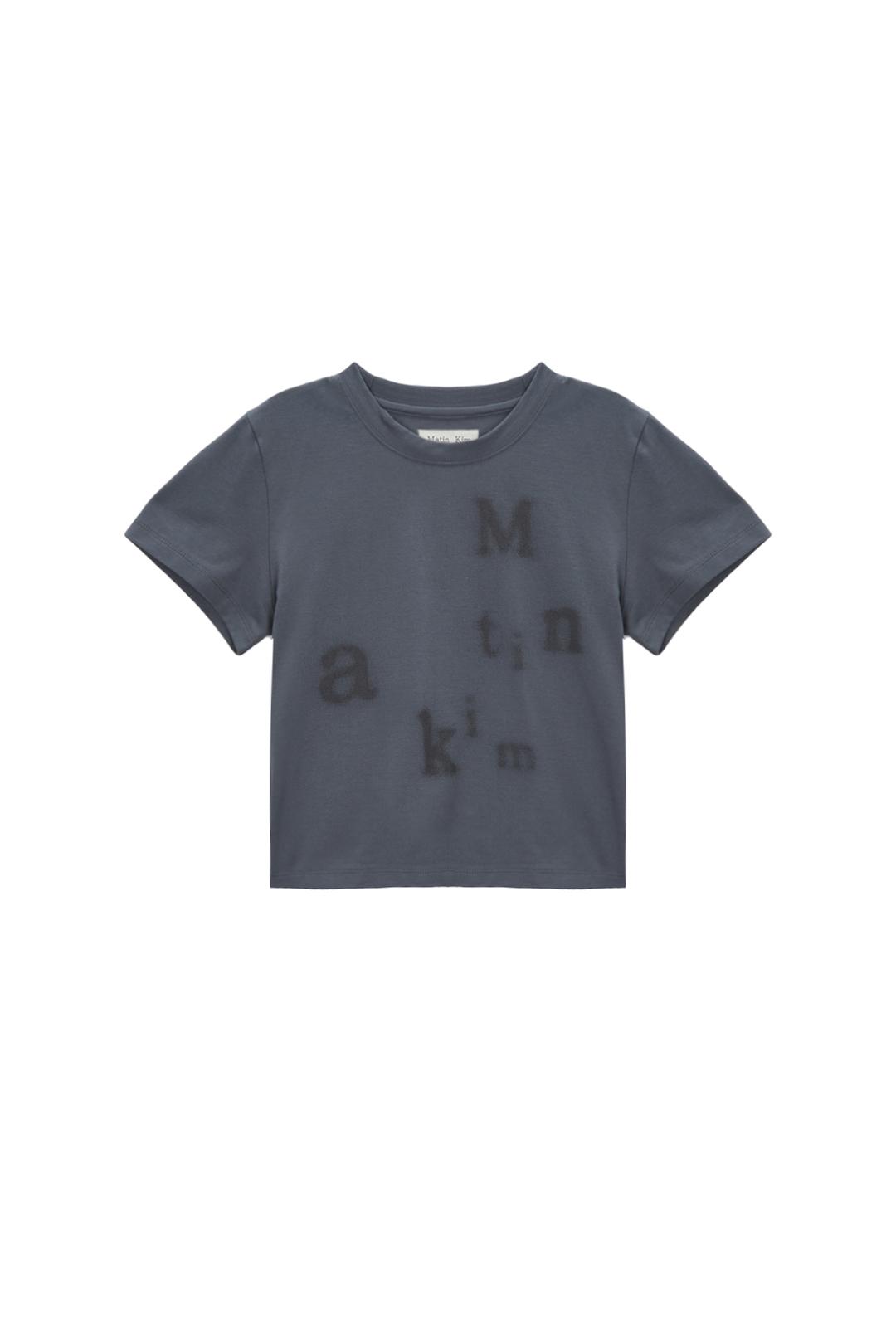 MATIN BLURRED LOGO CROP TOP IN CHARCOAL