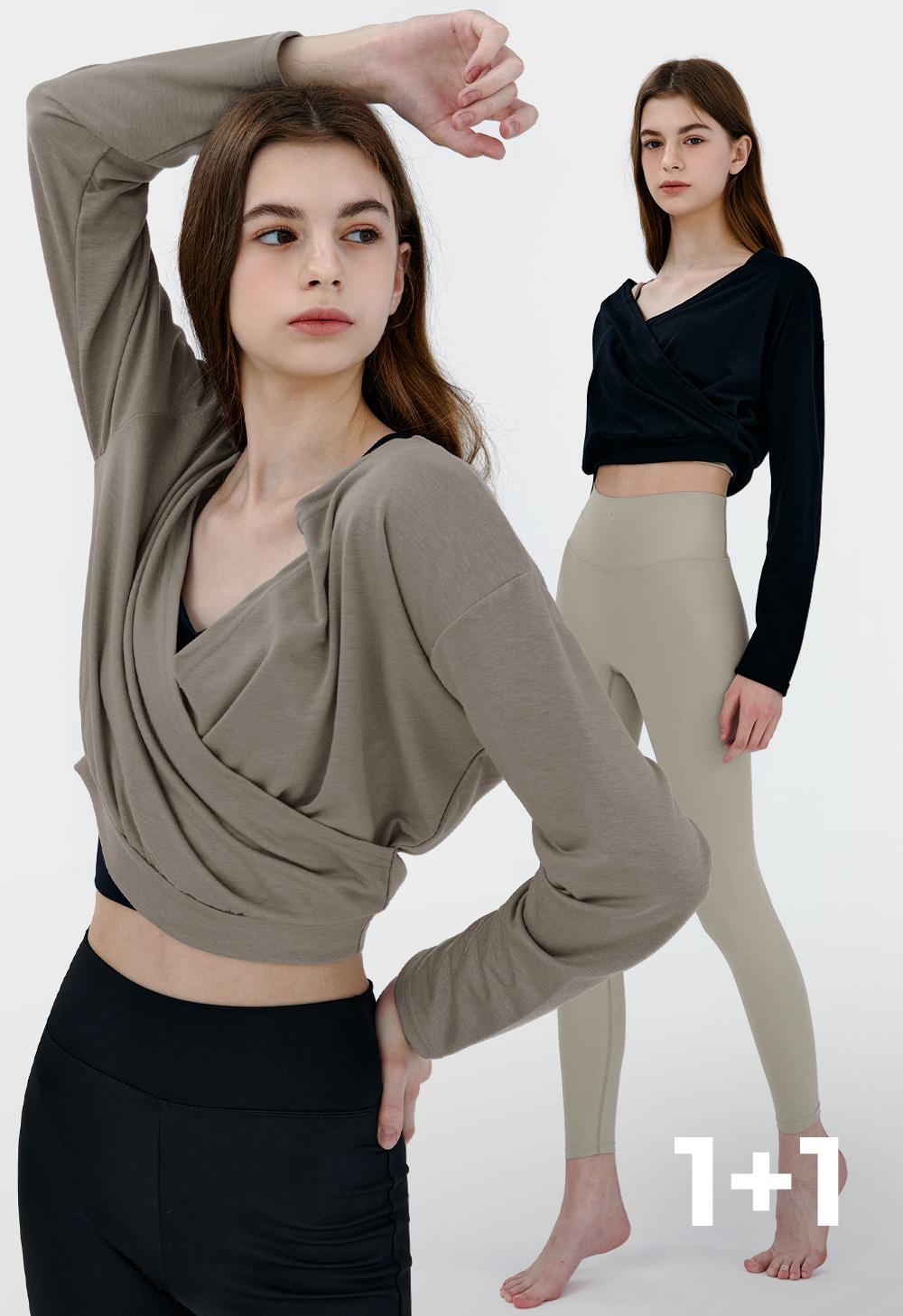 [1+1] 코튼 립 크로스 롱 슬리브