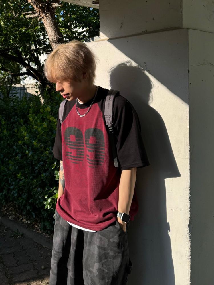 나인 레글런 반팔 니트티 3C