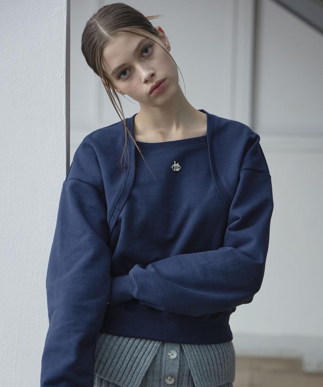 레이어드 볼레로 스웨트셔츠 (네이비)